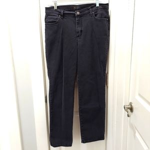 Lee Petite black jeans straight leg mid rise Size 12 Petite